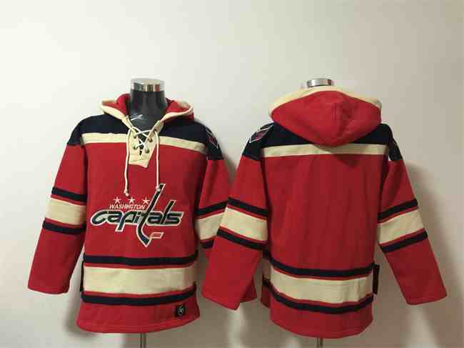 Men's Washington Capitals Blank Red Ageless Must-Have Lace-Up Pullover Hoodie