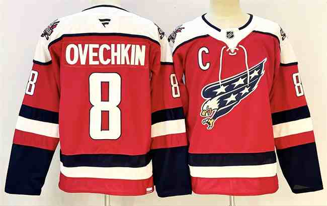 Men's Washington Capitals #8 Alexander Ovechkin Navy With C Patch Stitched Hockey Jersey