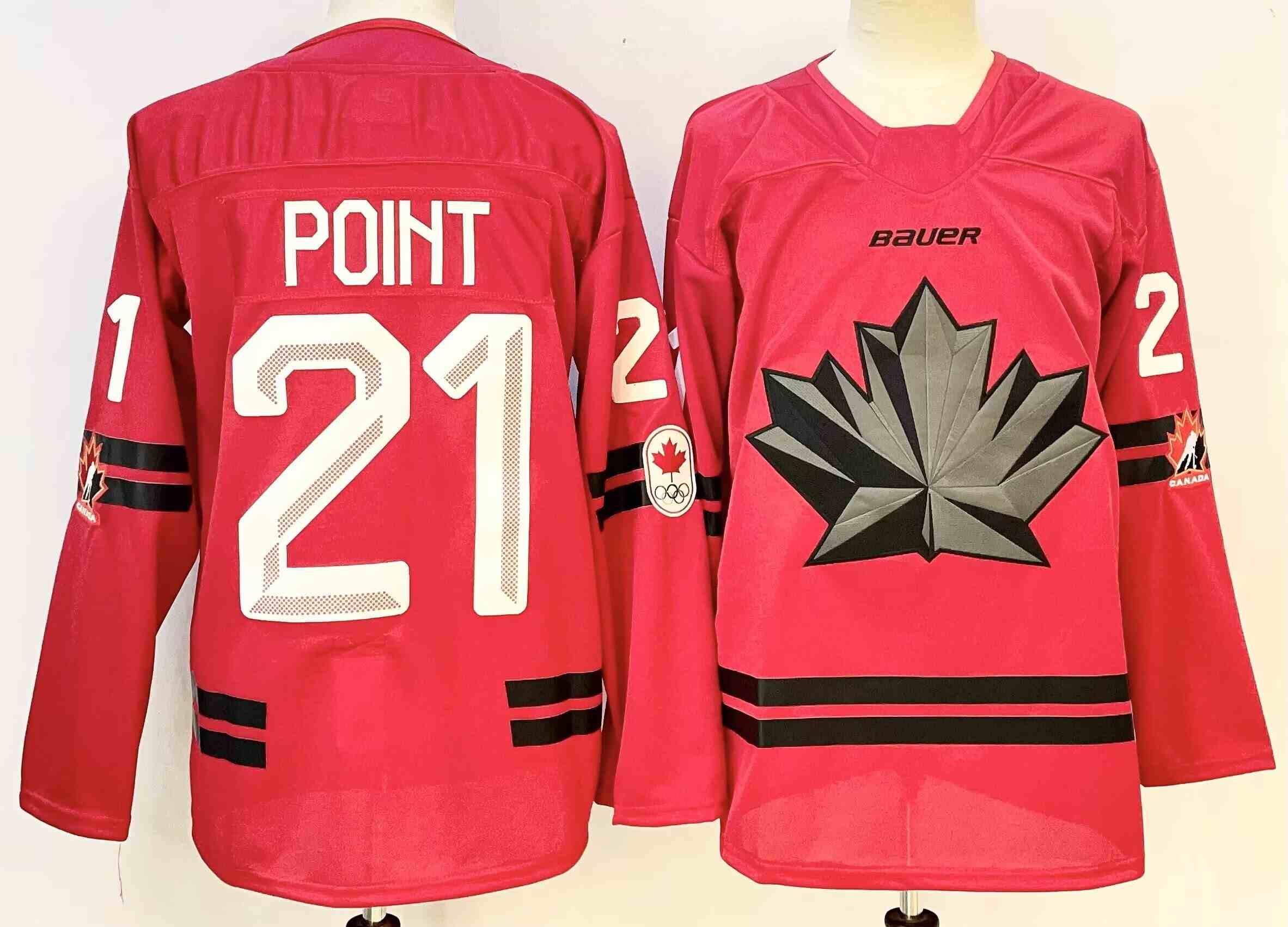 Men's Canada Hockey #21 POINT Red Stitched Jersey