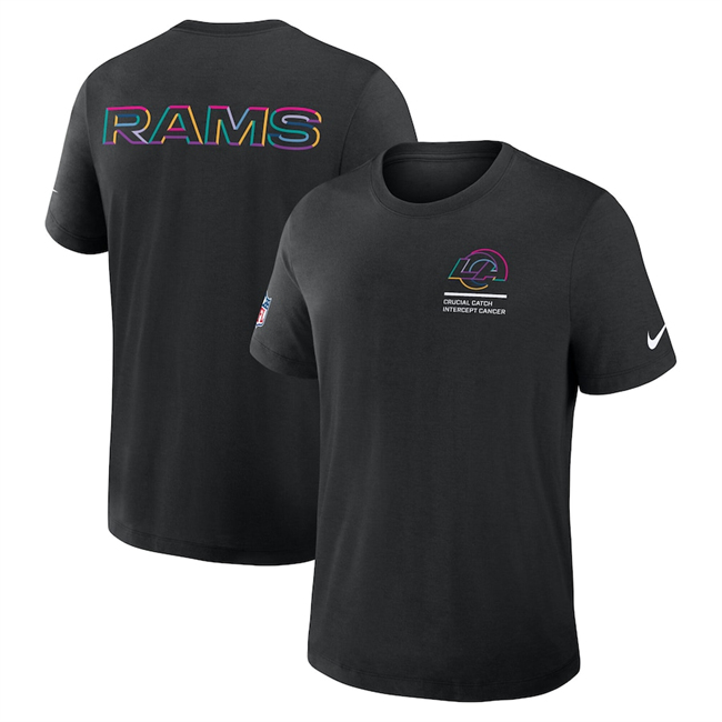 Men's Los Angeles Rams Black 2025 Crucial Catch Tri-Blend Dri-FIT T-Shirt