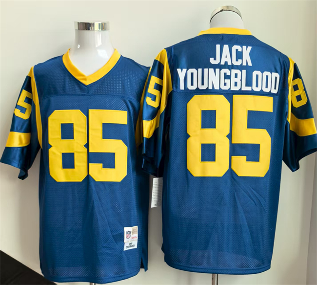 Men's Los Angeles Rams #85 Jack Youngblood Royal Throwback Stitched Football Jersey
