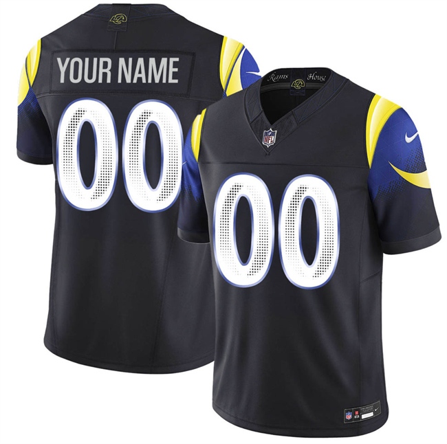 Men's Los Angeles Rams Active Player Custom Black 2025 F.U.S.E. “Rivalries” Vapor Limited Stitched Football Jersey