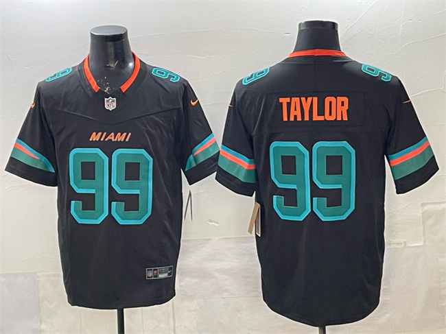 Men's Miami Dolphins #99 Jason Taylor Black 2025 F.U.S.E. “Rivalries” Vapor Limited Stitched Football Jersey