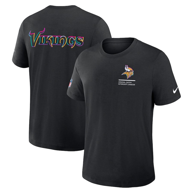 Men's Minnesota Vikings Black 2025 Crucial Catch Tri-Blend Dri-FIT T-Shirt