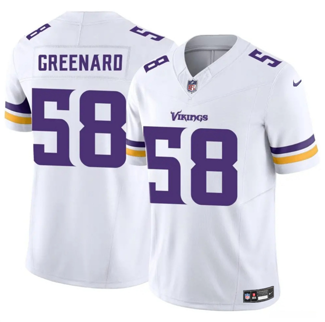 Men's Minnesota Vikings #58 Jonathan Greenard White 2025 F.U.S.E. Vapor Untouchable Limited Stitched Jersey