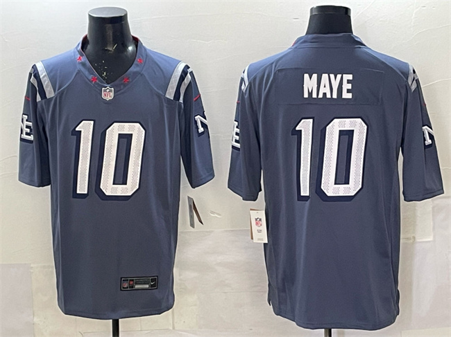 Men's New England Patriots #10 Drake Maye 2025 “Rivalries” Stitched Football Jersey