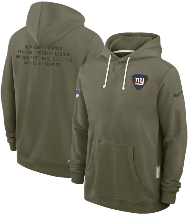 Men's New York Giants Olive 2025 Salute To Service Pullover Hoodie