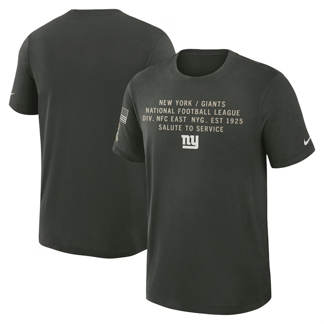 Men's New York Giants Dark Green 2025 Salute To Service Sideline Slub Dri-FIT T-Shirt