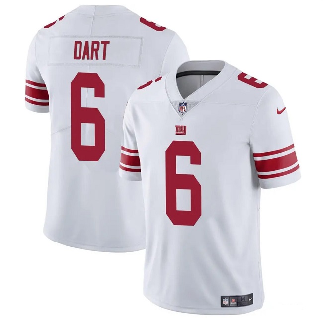 Men's New York Giants #6 Jaxson Dart White 2025 Draft Vapor Untouchable Limited Stitched Jersey