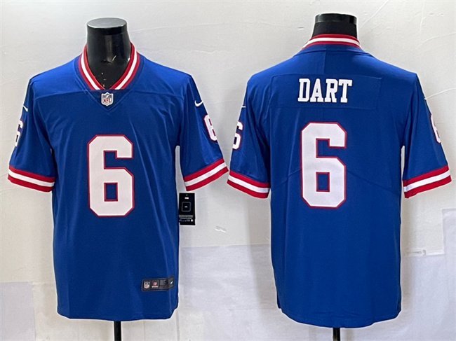 Men's New York Giants #6 Jaxson Dart Royal 2025 Draft Vapor Untouchable Classic Retired Player Stitched Jersey