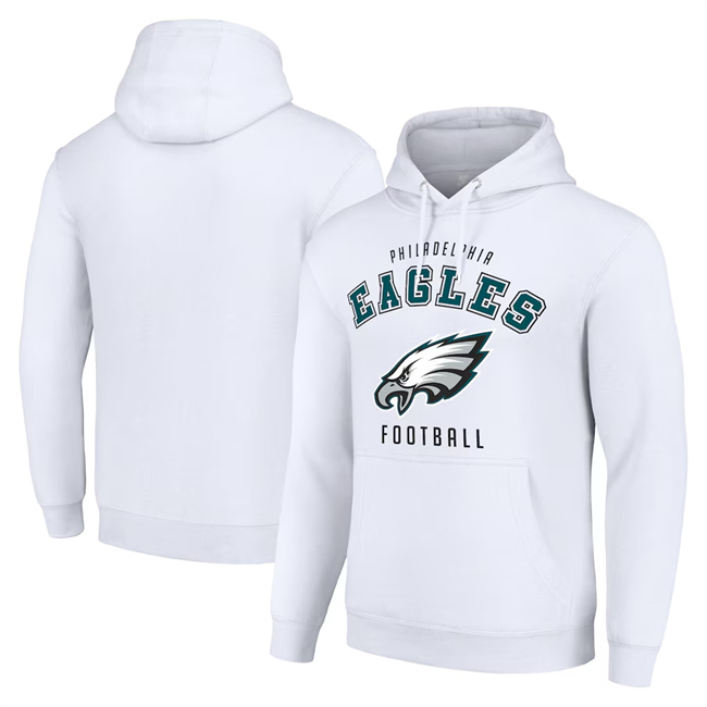 Men's Philadelphia Eagles White Pullover Hoodie