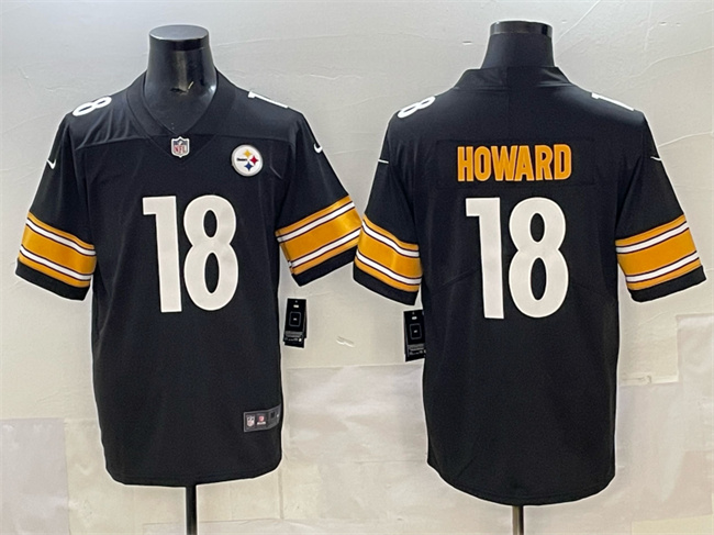 Men's Pittsburgh Steelers #18 Will Howard Black 2025 Vapor Limited Stitched Football Jersey