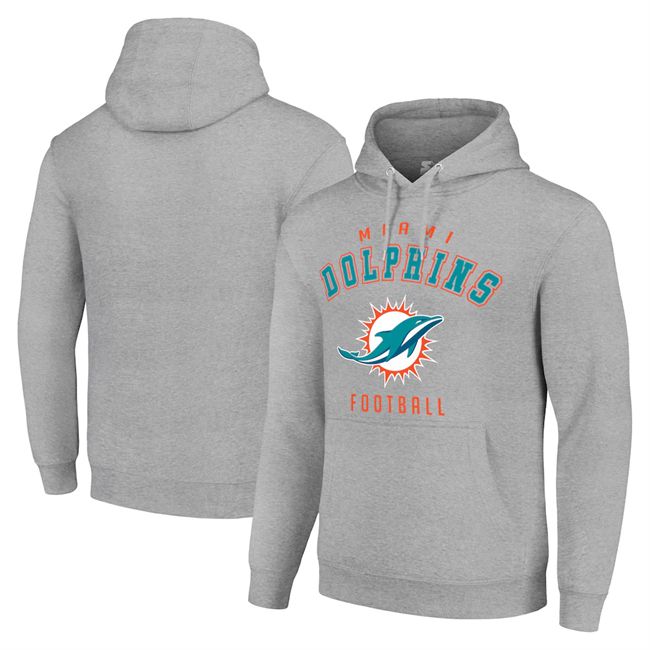 Men's Miami Dolphins Grey Pullover Hoodie