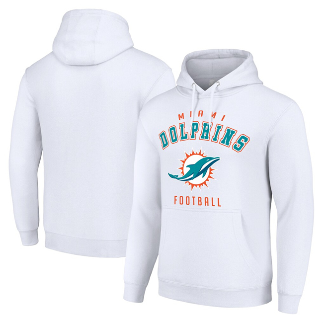 Men's Miami Dolphins White Pullover Hoodie