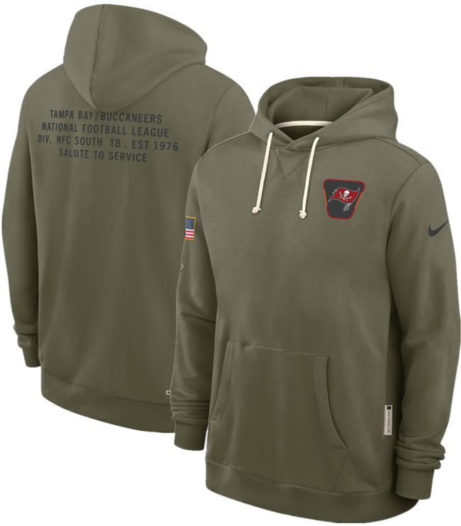 Men's Tampa Bay Buccaneers Olive 2025 Salute To Service Pullover Hoodie