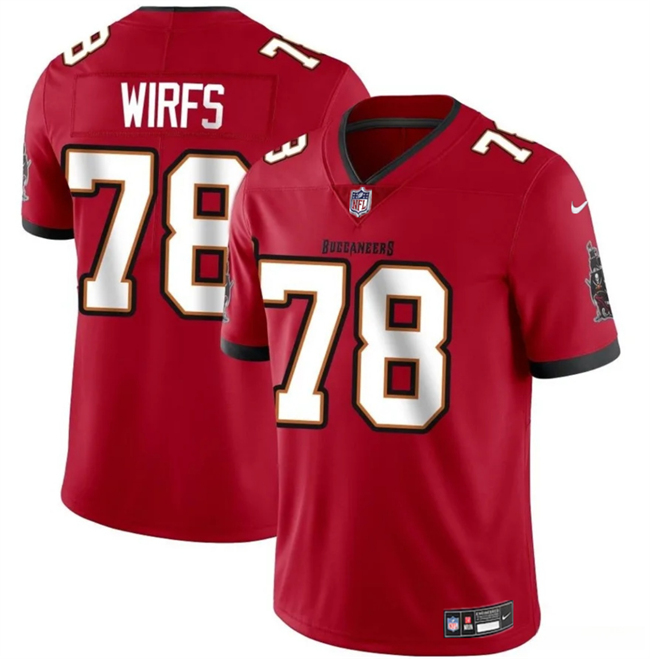 Men's Tampa Bay Buccaneers #78 Tristan Wirfs Red 2025 Vapor Limited Stitched Jersey