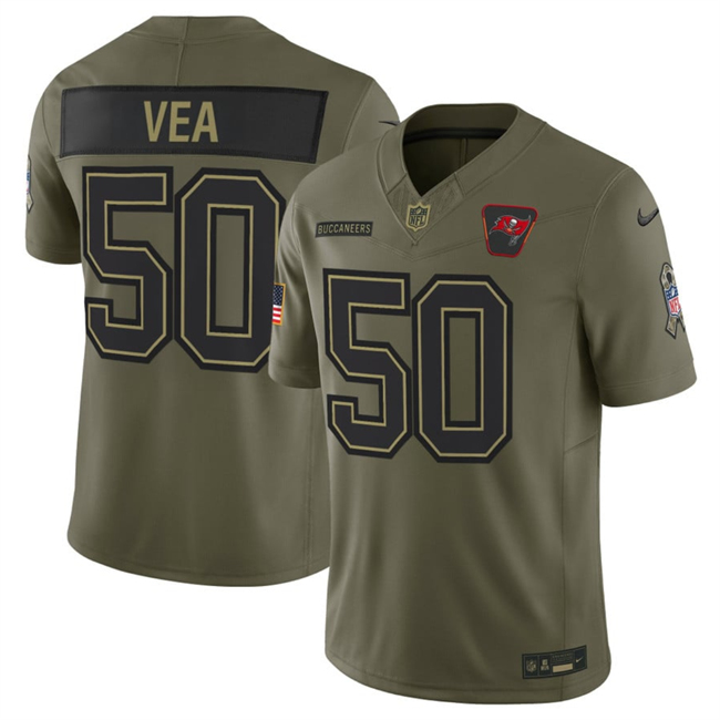 Men's Tampa Bay Buccaneers #50 Vita Vea Olive 2025 F.U.S.E. Salute To Service Limited Stitched Football Jersey