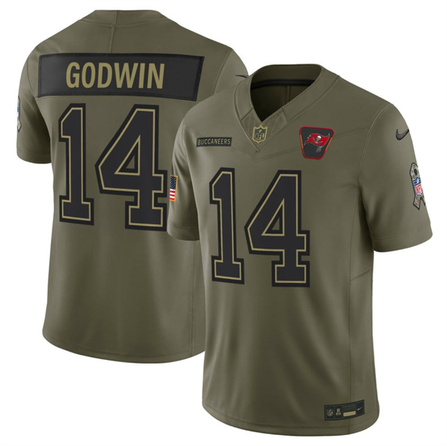 Men's Tampa Bay Buccaneers #14 Chris Godwin Jr. Olive 2025 F.U.S.E. Salute To Service Limited Stitched Football Jersey