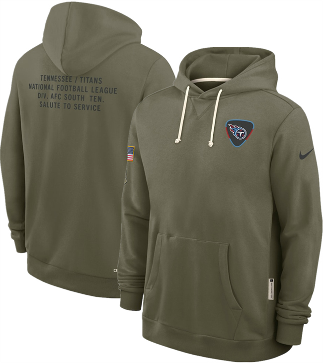 Men's Tennessee Titans Olive 2025 Salute To Service Pullover Hoodie