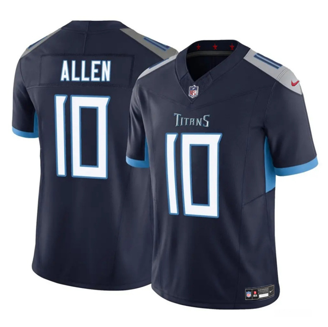 Men's Tennessee Titans #10 Brandon Allen Navy 2025 F.U.S.E. Vapor Limited Stitched Football Jersey