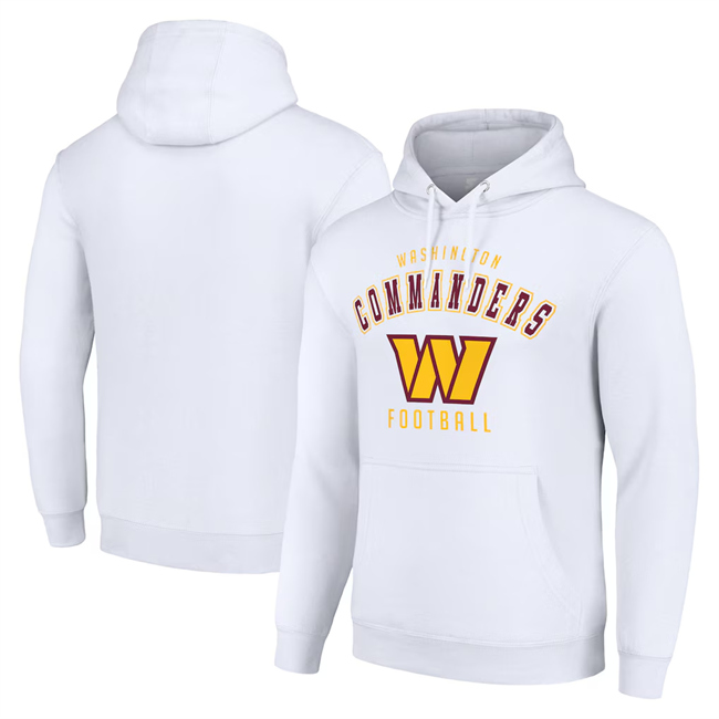 Men's Washington Commanders White Pullover Hoodie