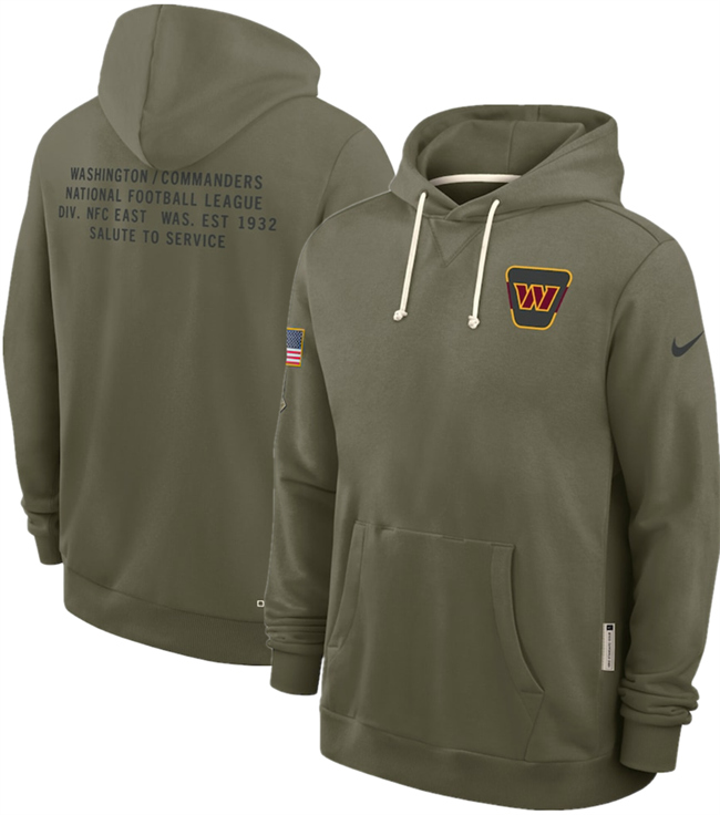 Men's Washington Commanders Olive 2025 Salute To Service Pullover Hoodie