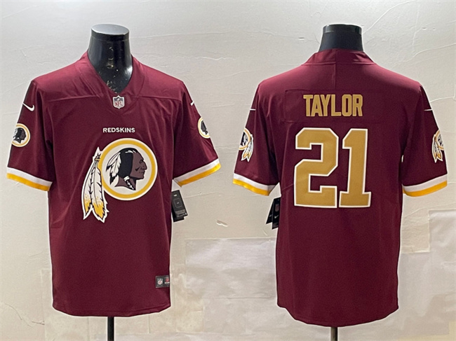 Men's Washington Commanders #21 Sean Taylor Burgundy 2020 Team Big Logo Limited Stitched Jersey