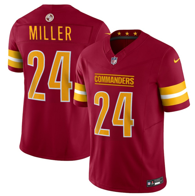 Men's Washington Commanders #24 Von Miller Burgundy 2025 F.U.S.E. Vapor Limited Stitched Football Jersey