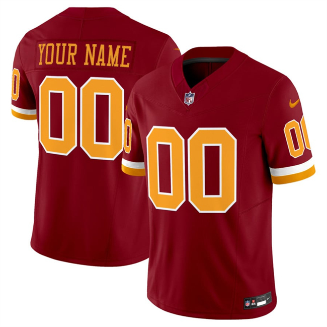 Men's Washington Commanders Active Player Custom Burgundy 2025 F.U.S.E. Throwback Limited Stitched Football Jersey