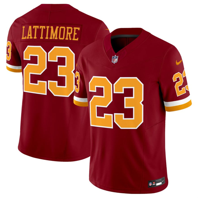 Men's Washington Commanders #23 Marshon Lattimore Burgundy 2025 F.U.S.E. Throwback Limited Stitched Football Jersey