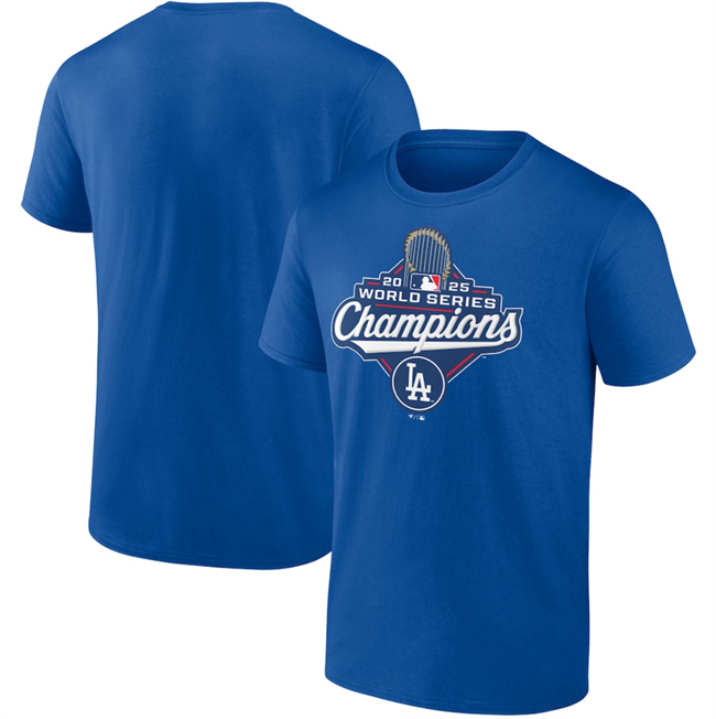 Men's Los Angeles Dodgers Royal 2025 World Series Champions Official Logo T-Shirt