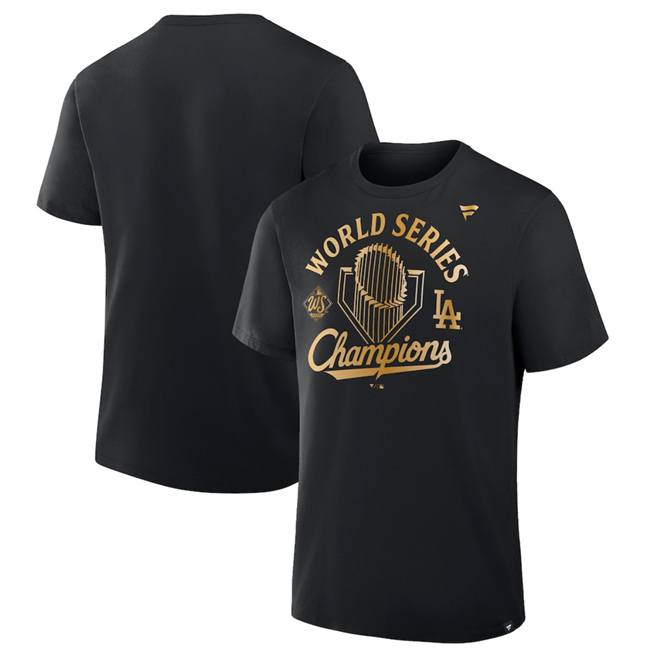 Men's Los Angeles Dodgers Black 2025 World Series Champions Big & Tall Locker Room Parade T-Shirt