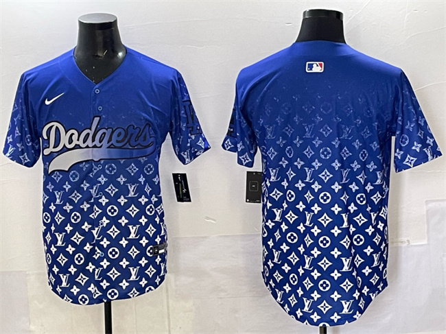Men's Los Angeles Dodgers Blank Blue Limited Stitched Baseball Jersey
