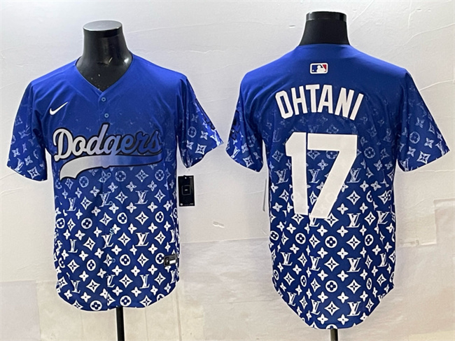 Men's Los Angeles Dodgers #17 Shohei Ohtani Blue Limited Stitched Baseball Jersey