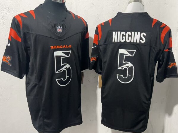 Men's Cincinnati Bengals #5 Tee Higgins Black F.U.S.E. Special Vapor Untouchable Limited Stitched Football Jersey