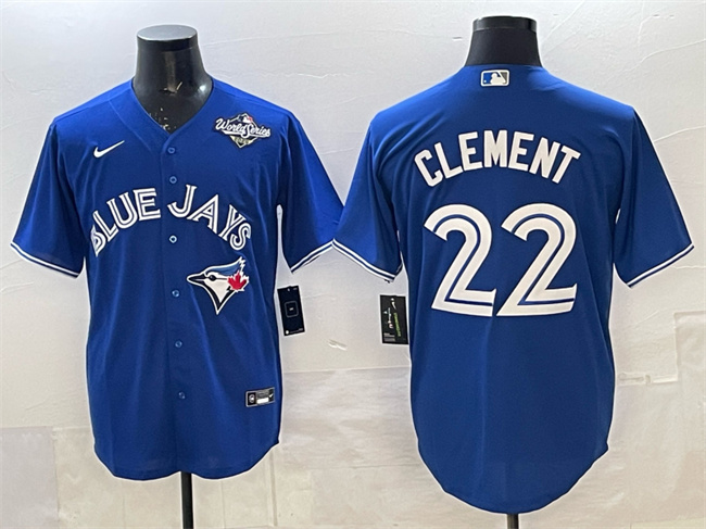 Men's Toronto Blue Jays #22 Ernie Clement Royal 2025 World Series Cool Base Stitched Baseball Jersey