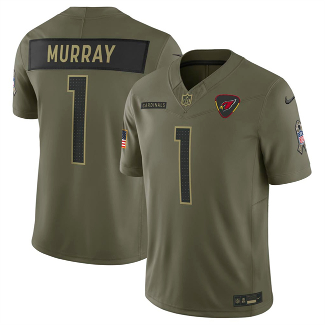 Men's Arizona Cardinals #1 Kyler Murray Olive 2025 F.U.S.E. Salute To Service Limited Stitched Football Jersey