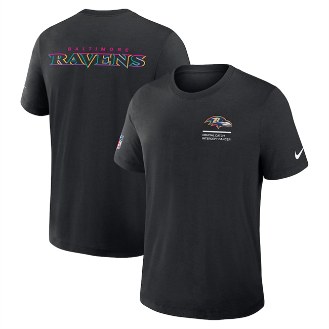 Men's Baltimore Ravens Black 2025 Crucial Catch Tri-Blend Dri-FIT T-Shirt