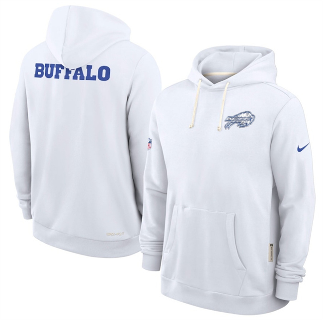 Men's Buffalo Bills White 2025 Rivalries Collection Standard Issue Sideline Dri-FIT Hoodie