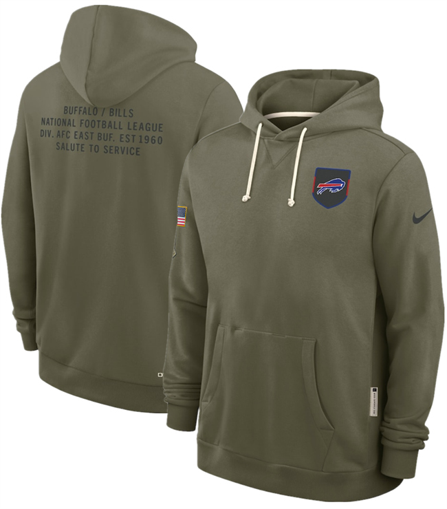 Men's Buffalo Bills Olive 2025 Salute To Service Pullover Hoodie