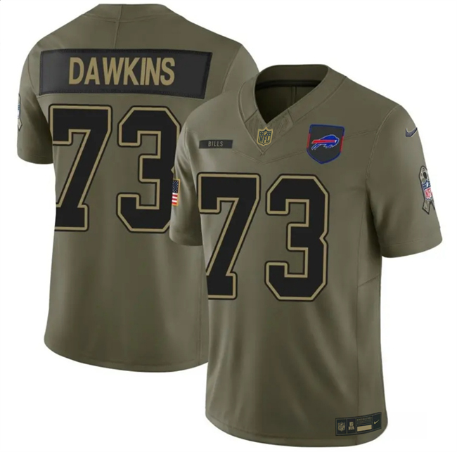 Men's Buffalo Bills #73 Dion Dawkins Olive 2025 F.U.S.E. Salute To Service Limited Stitched Football Jersey
