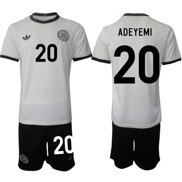 Men's Germany #20 Karim Adeyemi White 2025 Home Soccer Jersey Suit