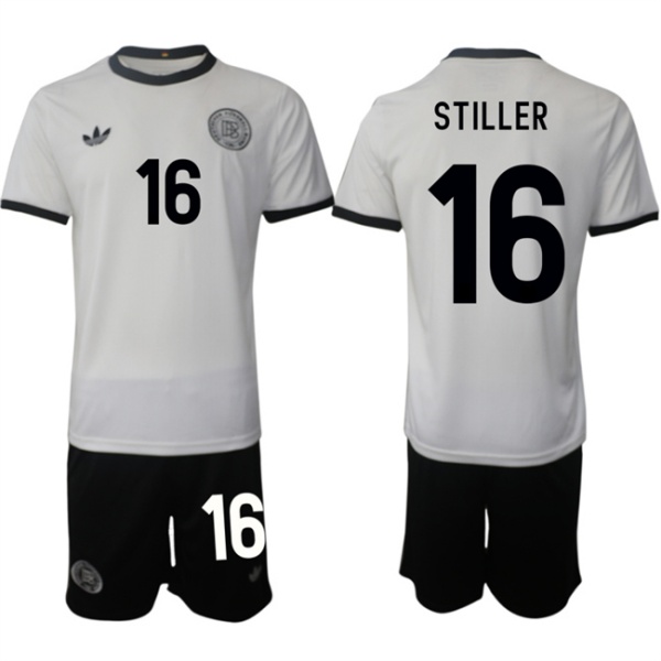 Men's Germany #16 Angelo Stiller White 2025 Home Soccer Jersey Suit