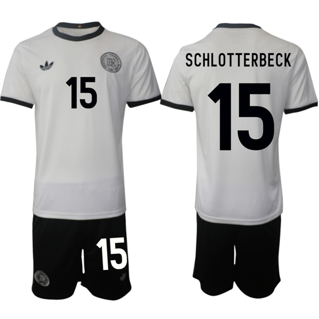 Men's Germany #15 Nico Schlotterbeck White 2025 Home Soccer Jersey Suit