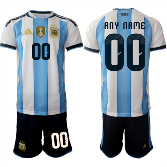 Men's Argentina Custom White Blue 2025-26 Home Soccer Jersey Suit
