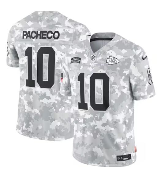 Men's Kansas City Chiefs #10 Isiah Pacheco 2024 F.U.S.E Arctic Camo Salute To Service Limited Stitched Football Jersey
