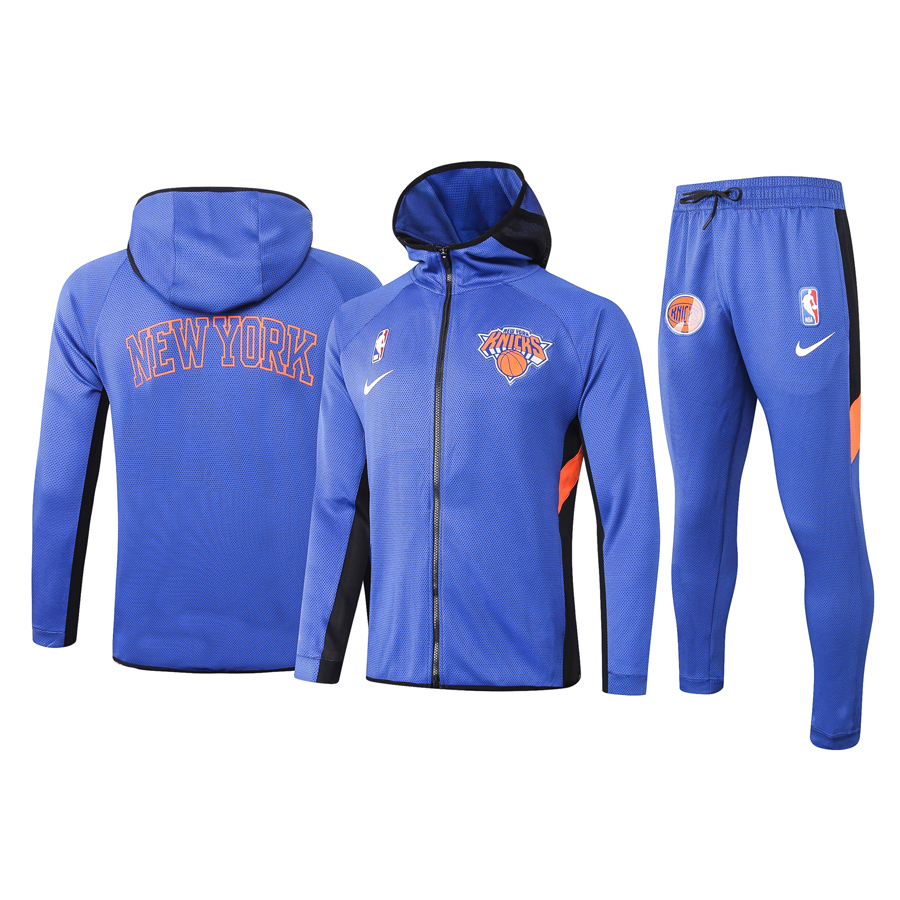 Men's New York Knicks Blue 1 Warmup Hoodiesuit
