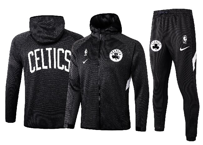 Men's Boston Celtics Black Warmup  Hoodiesuit