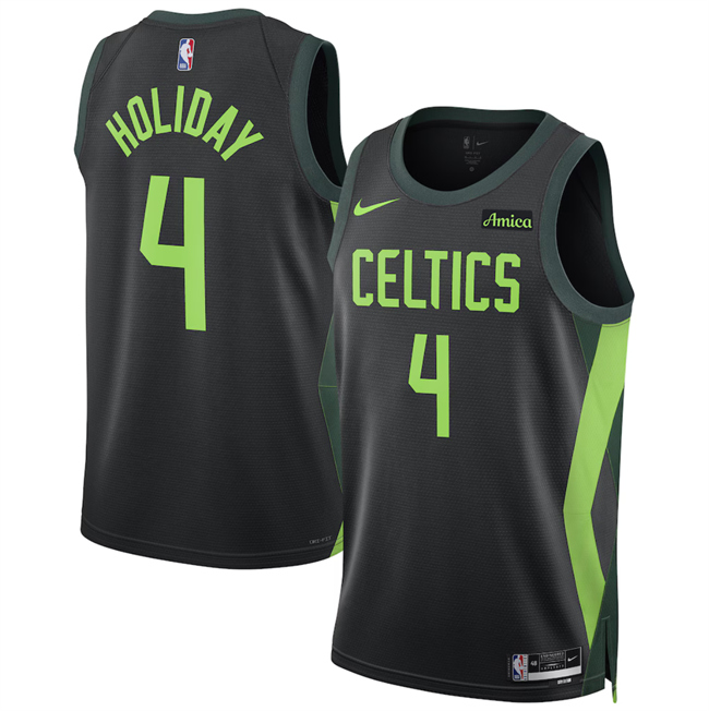 Men's Boston Celtics #4 Jrue Holiday Black 2025 City Edition Stitched Basketball Jersey