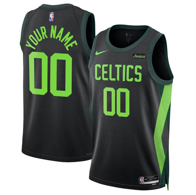 Men's Boston Celtics Active Player Custom Black 2025 City Edition Stitched Basketball Jersey